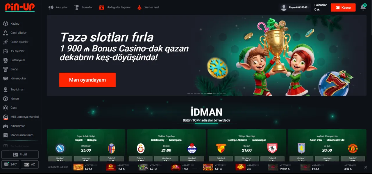 Pin Up giriş və qeydiyyat cəmi 1 dəqiqəyə